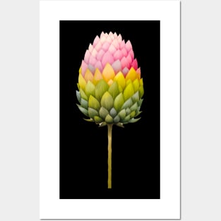 Colorful artichoke flower Posters and Art